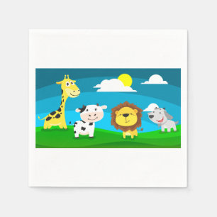 Cartoon dieren servet