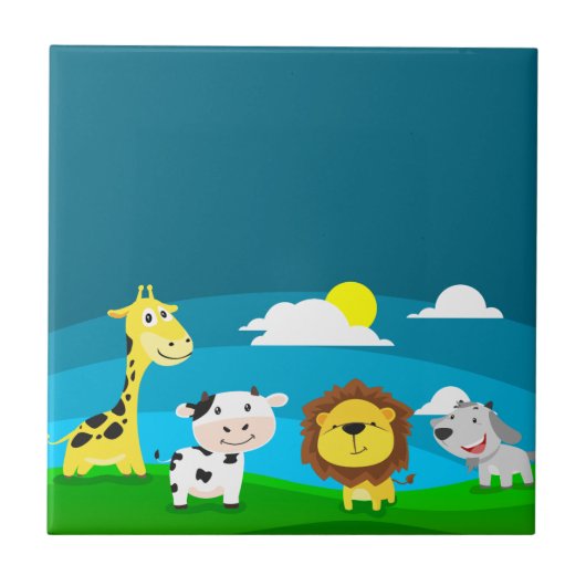 Cartoon dieren            tegeltje (Voorkant)