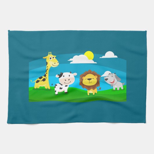 Cartoon dieren           theedoek (Horizontaal)