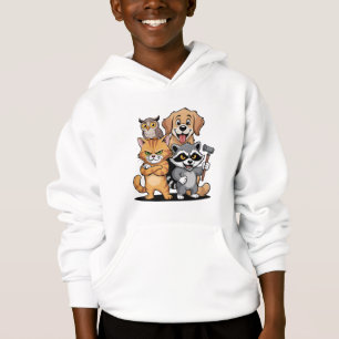 Cartoon Dieren Vrienden Team Illustratie