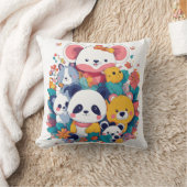 Cartoon Dierenkussen – Schattigee Panda's, Koala,  Kussen (Deken)