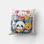 Cartoon Dierenkussen – Schattigee Panda's, Koala,  Kussen (Achterkant)