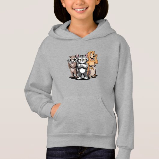 Cartoon Dierenteam Karakter Illustratie (Voorkant)