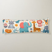 Cartoon dierpatroon lichaamskussen (Achterkant)