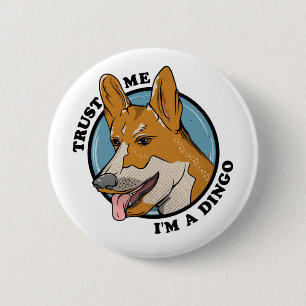 Cartoon Dingo Ronde Button 5,7 Cm