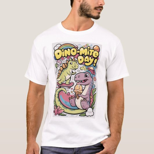 Cartoon Dino Fun T-shirt (Voorkant)