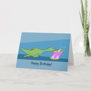 Cartoon Dinosaur Birthday Kaart