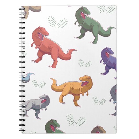 Cartoon dinosaur dino t rex Pattern Cute Summer Notitieboek (Voorkant)