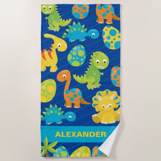Cartoon Dinosaur Pattern Boys Summer  Strandlaken (Voorkant)
