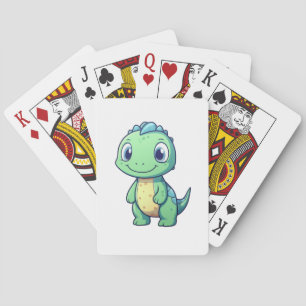 Cartoon dinosaurus illustratie pokerkaarten