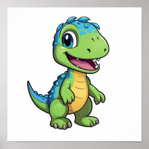 Cartoon dinosaurus illustratie poster