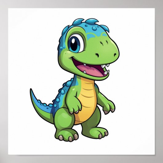 Cartoon dinosaurus illustratie poster (Voorkant)