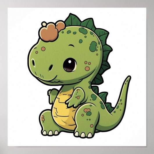 Cartoon dinosaurus illustratie poster (Voorkant)