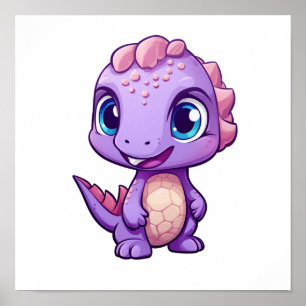 Cartoon dinosaurus illustratie poster