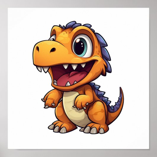 Cartoon dinosaurus illustratie poster (Voorkant)