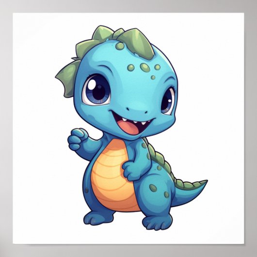 Cartoon dinosaurus illustratie poster (Voorkant)