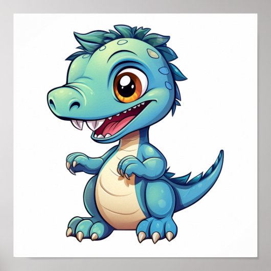 Cartoon dinosaurus illustratie poster (Voorkant)
