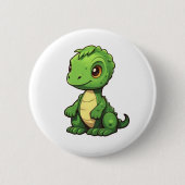 Cartoon dinosaurus illustratie ronde button 5,7 cm (Voorkant)
