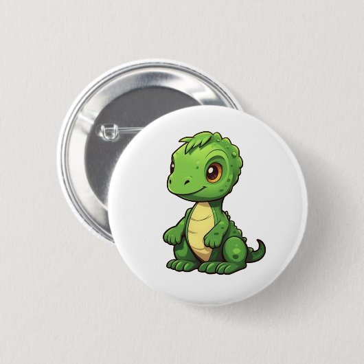 Cartoon dinosaurus illustratie ronde button 5,7 cm (Voorkant /achterkant)
