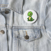 Cartoon dinosaurus illustratie ronde button 5,7 cm (In situ)