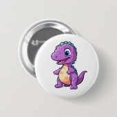 Cartoon dinosaurus illustratie ronde button 5,7 cm (Voorkant /achterkant)