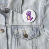Cartoon dinosaurus illustratie ronde button 5,7 cm (In situ)