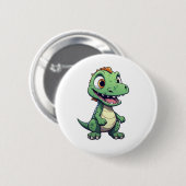 Cartoon dinosaurus illustratie ronde button 5,7 cm (Voorkant /achterkant)
