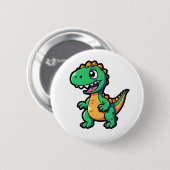Cartoon dinosaurus illustratie ronde button 5,7 cm (Voorkant /achterkant)
