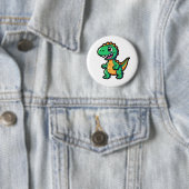 Cartoon dinosaurus illustratie ronde button 5,7 cm (In situ)