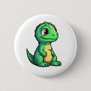 Cartoon dinosaurus illustratie ronde button 5,7 cm