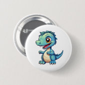 Cartoon dinosaurus illustratie ronde button 5,7 cm (Voorkant /achterkant)