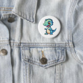 Cartoon dinosaurus illustratie ronde button 5,7 cm (In situ)