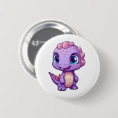 Cartoon dinosaurus illustratie ronde button 5,7 cm (Voorkant /achterkant)