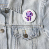 Cartoon dinosaurus illustratie ronde button 5,7 cm (In situ)