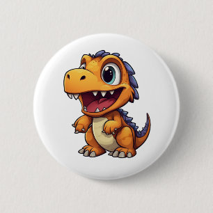 Cartoon dinosaurus illustratie ronde button 5,7 cm
