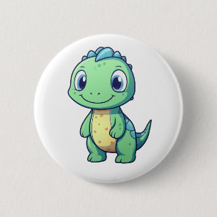 Cartoon dinosaurus illustratie ronde button 5,7 cm