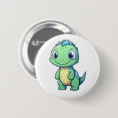 Cartoon dinosaurus illustratie ronde button 5,7 cm (Voorkant /achterkant)