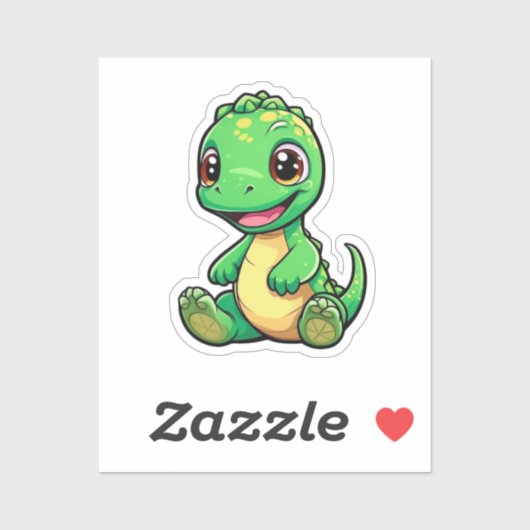Cartoon dinosaurus illustratie sticker (Vel)