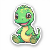 Cartoon dinosaurus illustratie sticker (Voorkant)