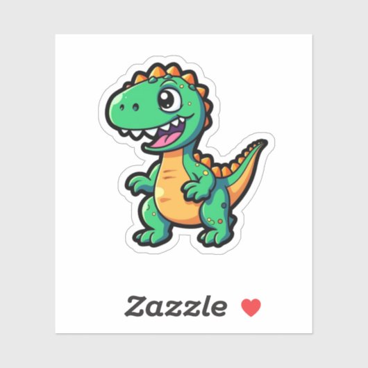 Cartoon dinosaurus illustratie sticker (Vel)