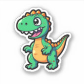 Cartoon dinosaurus illustratie sticker (Voorkant)