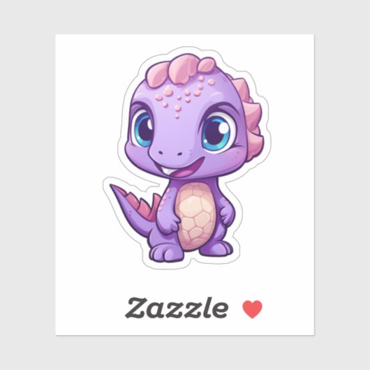 Cartoon dinosaurus illustratie sticker (Vel)