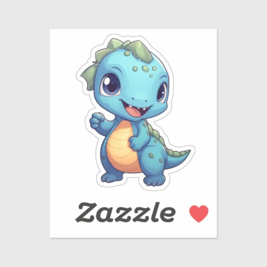 Cartoon dinosaurus illustratie sticker (Vel)