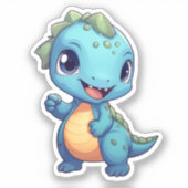 Cartoon dinosaurus illustratie sticker (Voorkant)