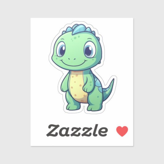 Cartoon dinosaurus illustratie sticker (Vel)