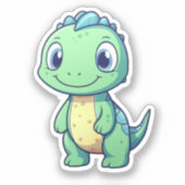 Cartoon dinosaurus illustratie sticker (Voorkant)