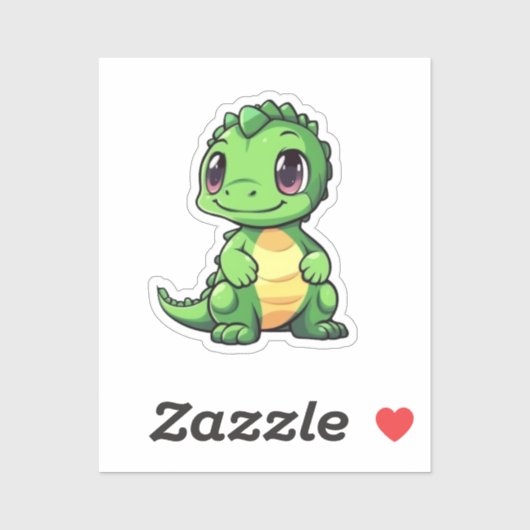 Cartoon dinosaurus illustratie sticker (Vel)