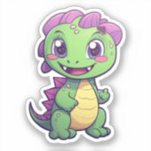 Cartoon dinosaurus illustratie sticker (Voorkant)