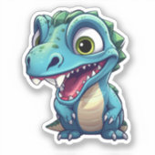 Cartoon dinosaurus illustratie sticker (Voorkant)