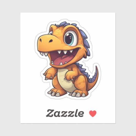 Cartoon dinosaurus illustratie sticker (Vel)